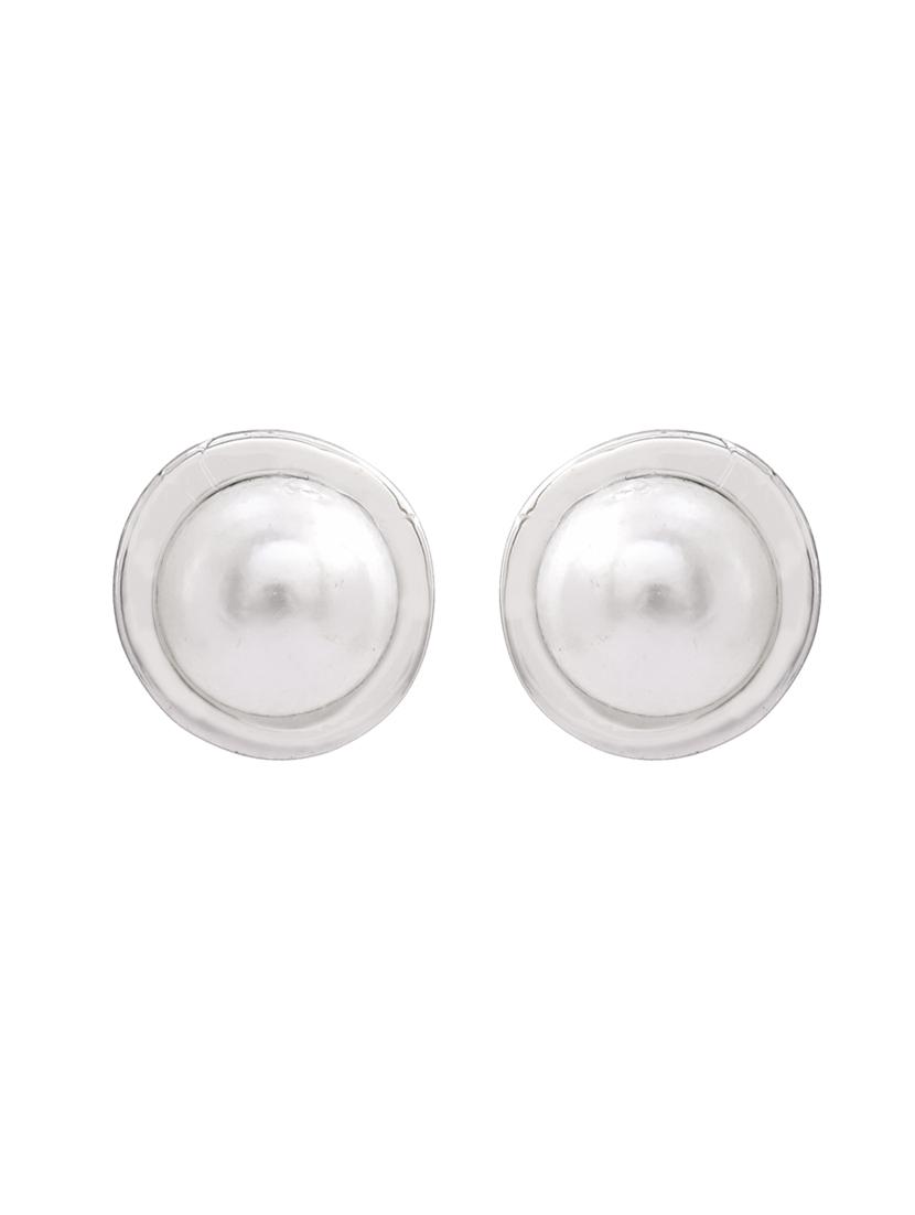 white metal studs earring - 17327877 - Zoom Image - 4