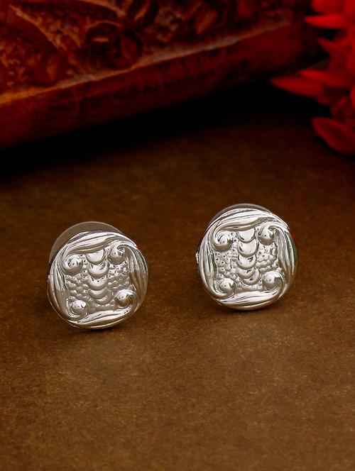 silver metal studs earring - 17327879 - Standard Image - 1