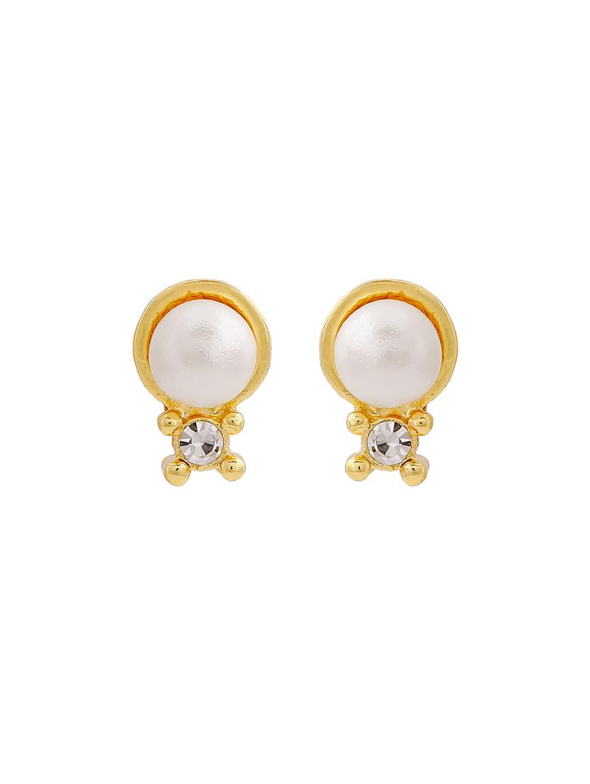 gold metal studs earring - 17327882 - Zoom Image - 2
