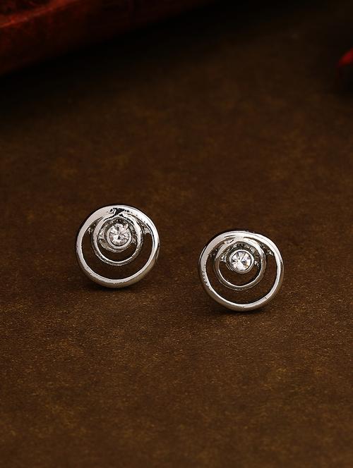 silver metal studs earring - 17327885 - Standard Image - 1