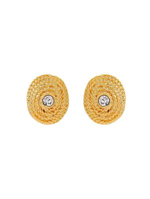 gold metal studs earring - 17327886 - Standard Image - 3