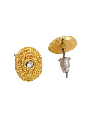 gold metal studs earring - 17327886 - Standard Image - 4
