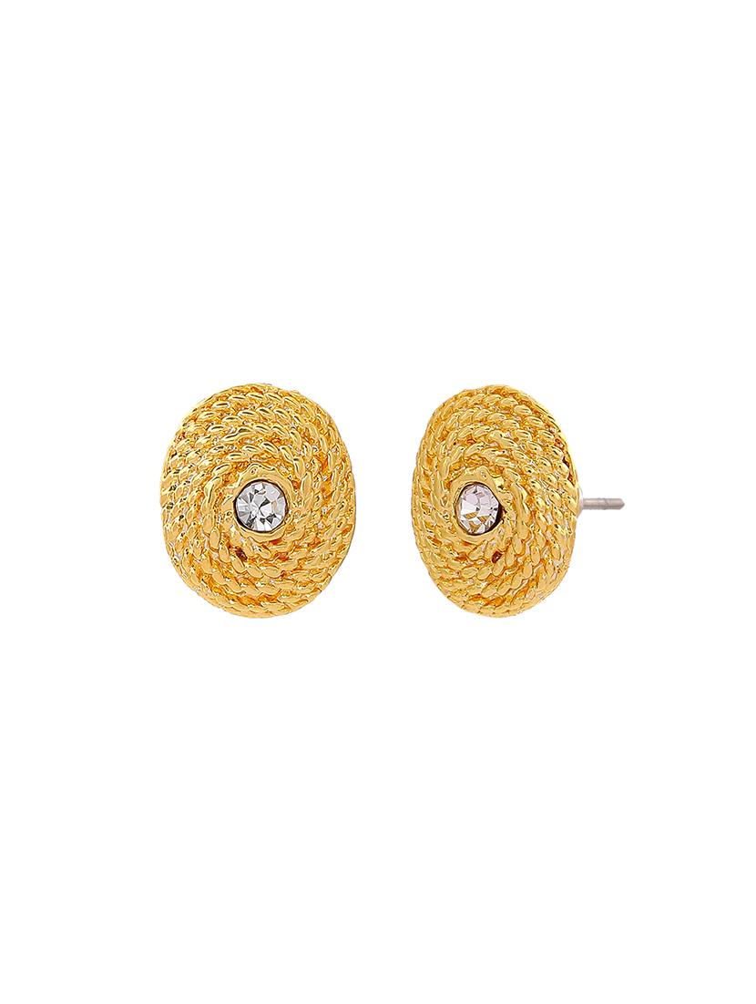gold metal studs earring - 17327886 - Zoom Image - 2