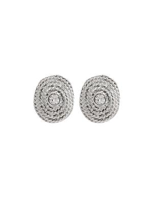 white metal studs earring - 17327887 - Standard Image - 4