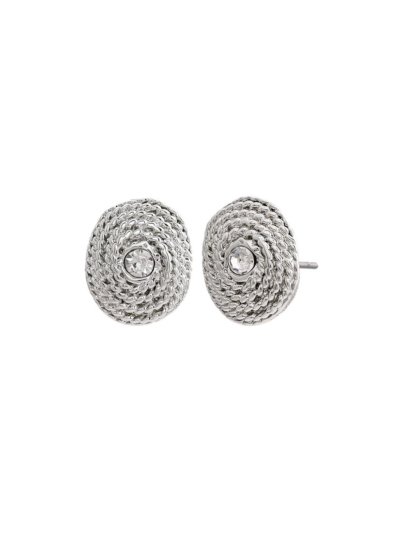 white metal studs earring - 17327887 - Zoom Image - 2