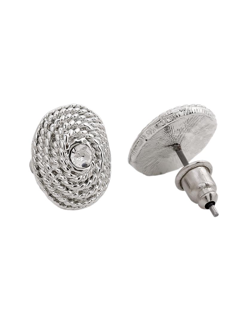 white metal studs earring - 17327887 - Zoom Image - 3