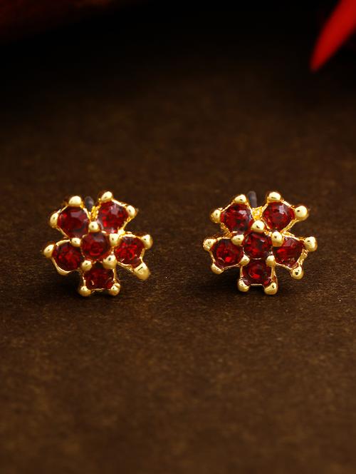 red metal studs earring - 17327893 - Standard Image - 1
