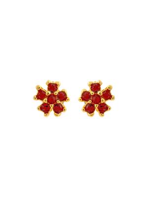 red metal studs earring - 17327893 - Standard Image - 3