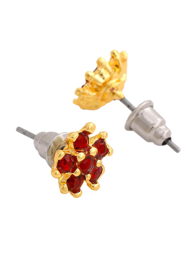 red metal studs earring - 17327893 - Zoom Image - 2