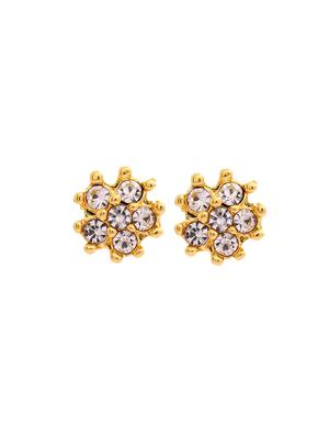 white metal studs earring - 17327894 - Standard Image - 3
