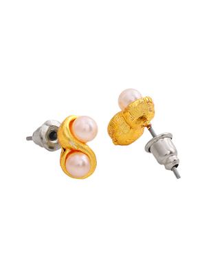 gold metal studs earring - 17327897 - Standard Image - 2