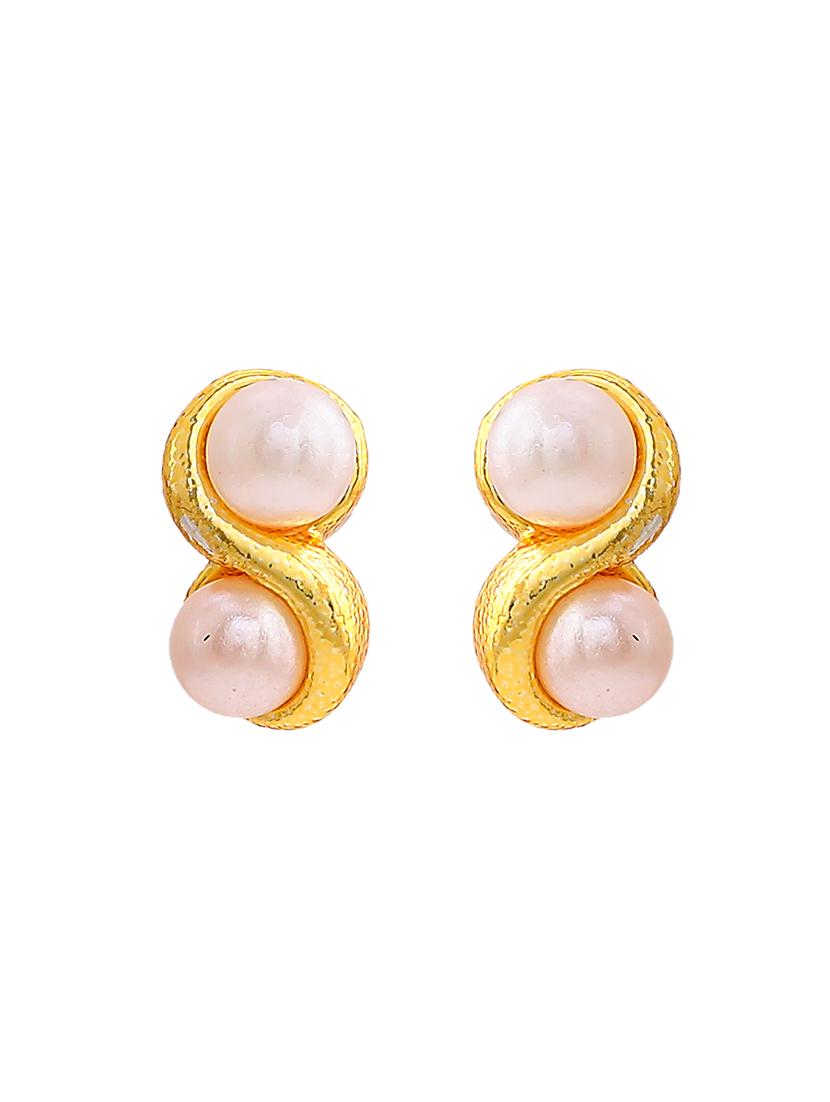 gold metal studs earring - 17327897 - Zoom Image - 3