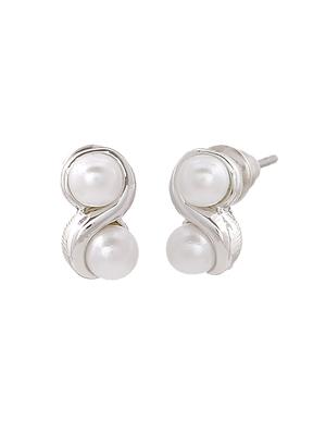 silver metal studs earring - 17327898 - Standard Image - 4