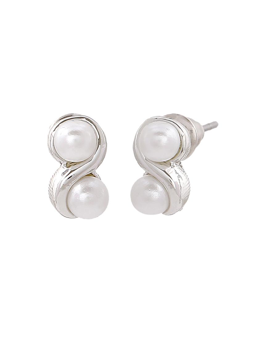 silver metal studs earring - 17327898 - Zoom Image - 4