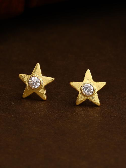 gold metal studs earring - 17327903 - Standard Image - 1