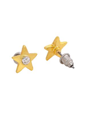 gold metal studs earring - 17327903 - Standard Image - 3