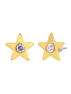 gold metal studs earring - 17327903 - Standard Image - 4