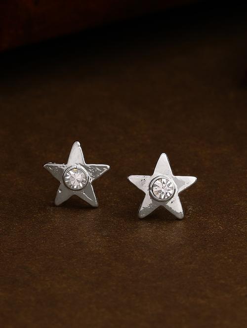 silver metal studs earring - 17327904 - Standard Image - 1