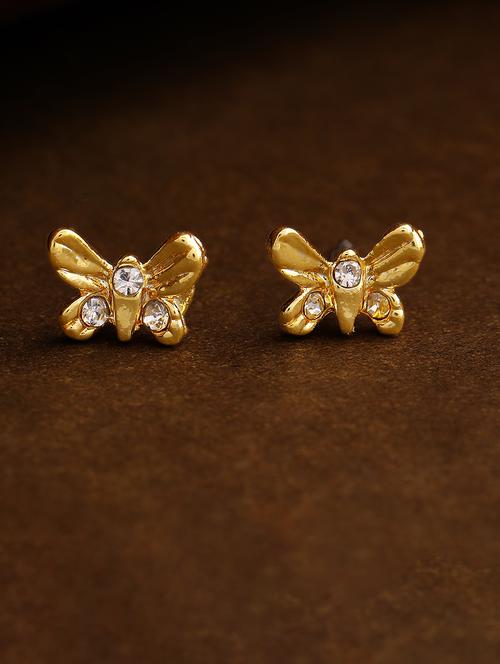 gold metal studs earring - 17327905 - Standard Image - 1