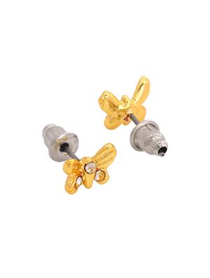gold metal studs earring - 17327905 - Standard Image - 3