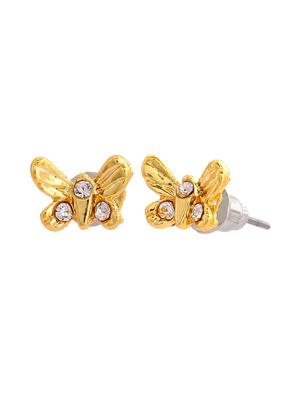 gold metal studs earring - 17327905 - Standard Image - 4