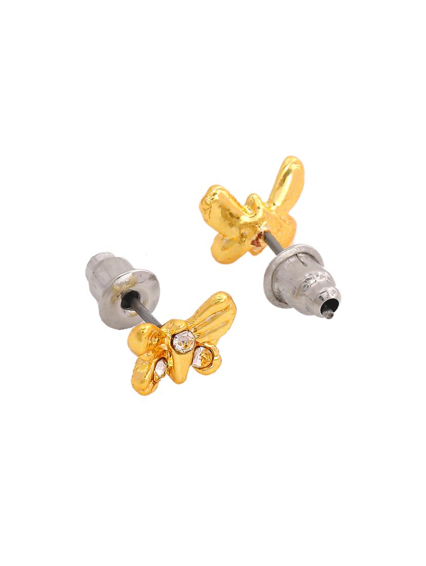 gold metal studs earring - 17327905 - Zoom Image - 3