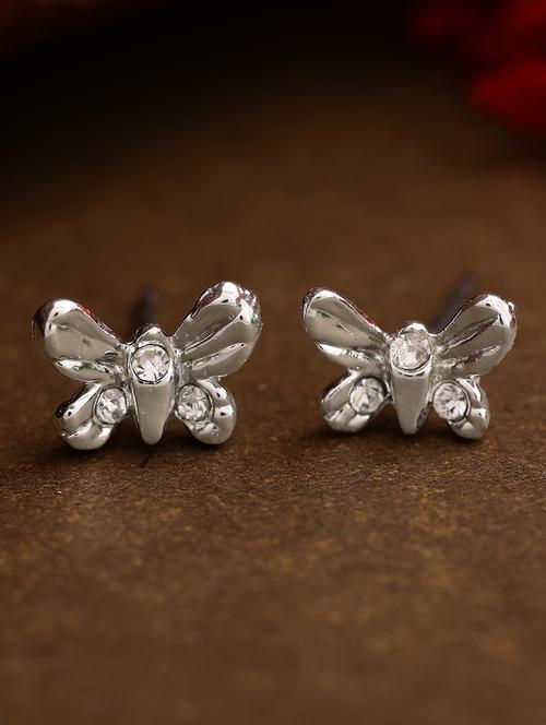 silver metal studs earring - 17327906 - Standard Image - 1