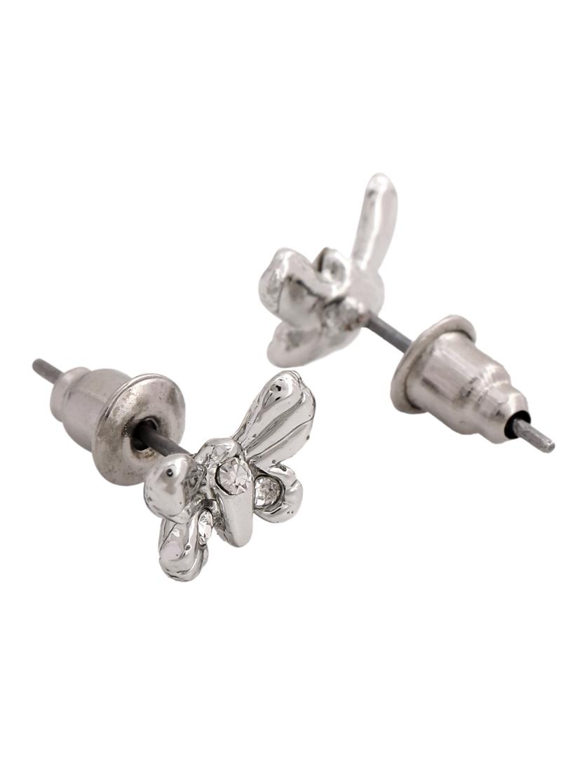 silver metal studs earring - 17327906 - Zoom Image - 3