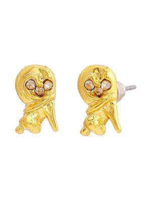 gold metal studs earring - 17327907 - Standard Image - 2