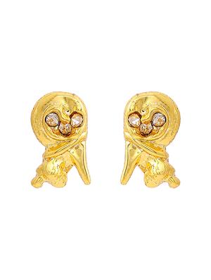 gold metal studs earring - 17327907 - Standard Image - 3