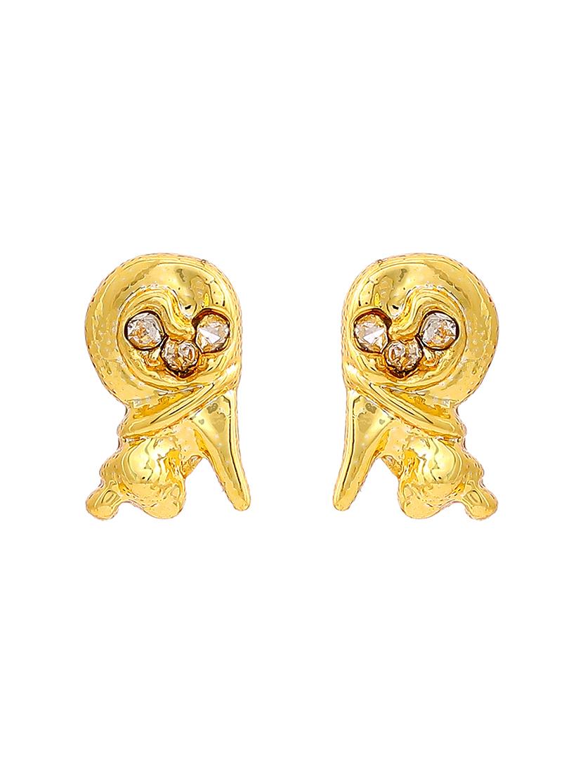 gold metal studs earring - 17327907 - Zoom Image - 3