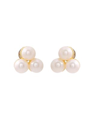 gold metal studs earring - 17327912 - Standard Image - 2
