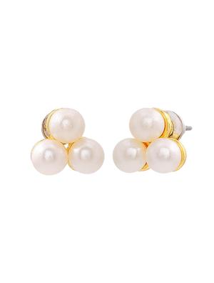 gold metal studs earring - 17327912 - Standard Image - 3