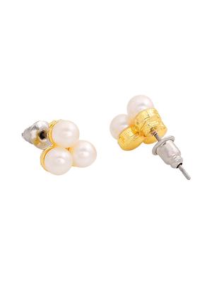 gold metal studs earring - 17327912 - Standard Image - 4