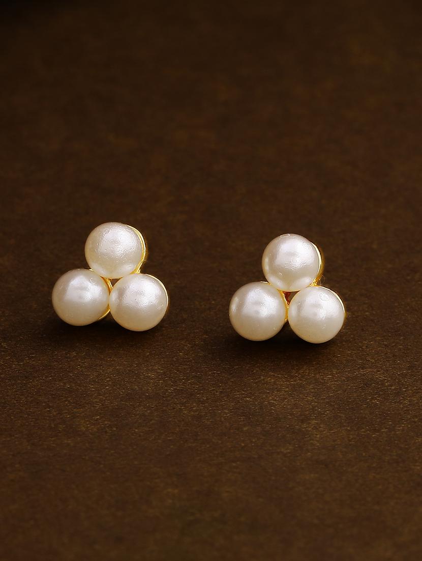 gold metal studs earring - 17327912 - Zoom Image - 1