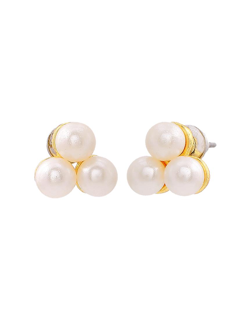 gold metal studs earring - 17327912 - Zoom Image - 3