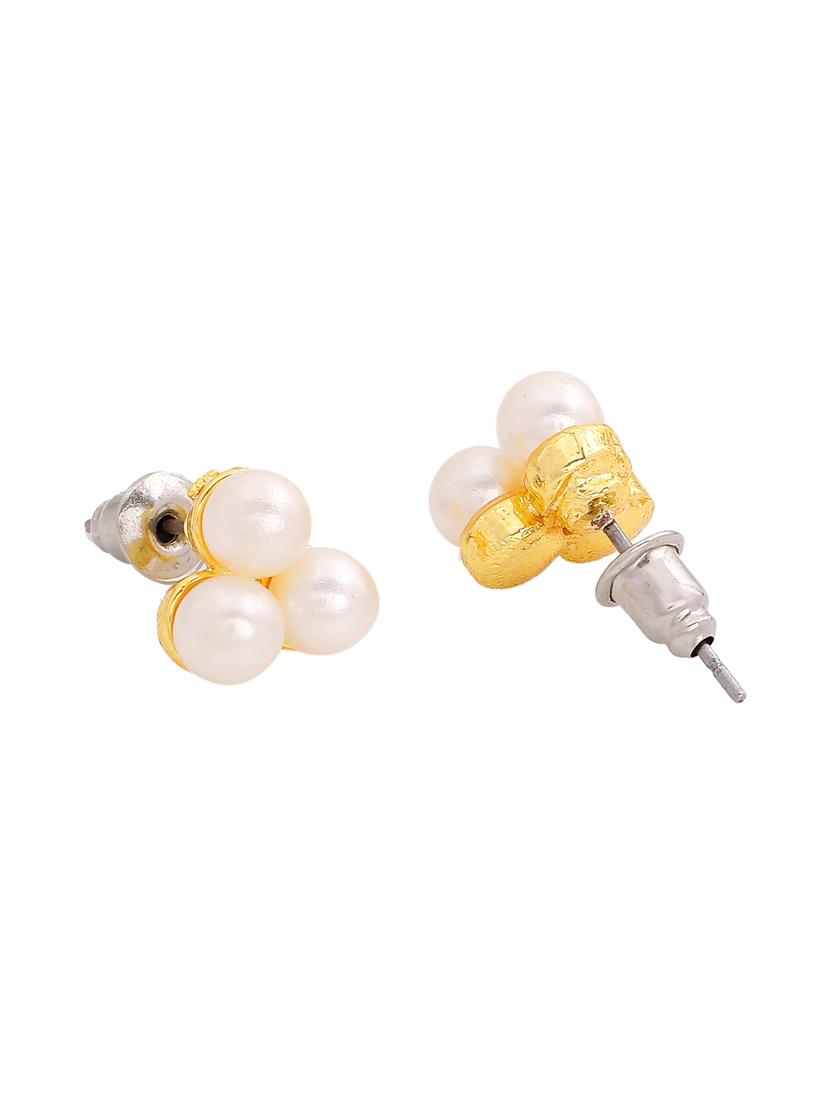 gold metal studs earring - 17327912 - Zoom Image - 4