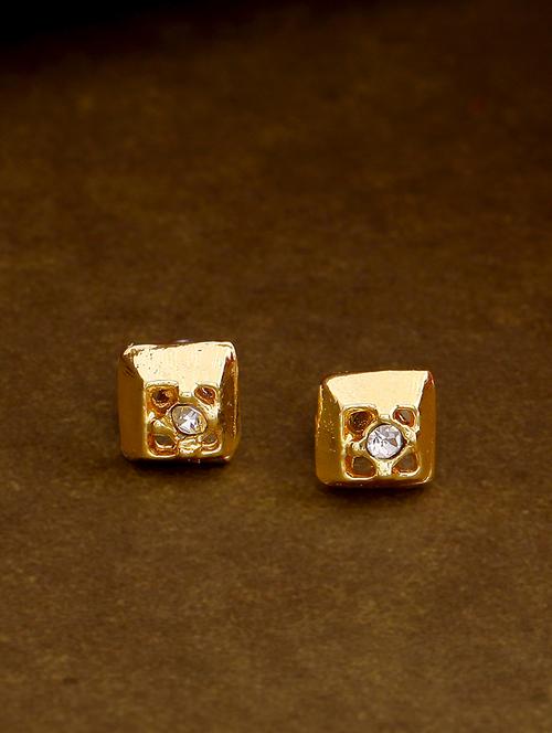 gold metal studs earring - 17327916 - Standard Image - 1