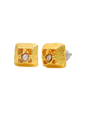 gold metal studs earring - 17327916 - Standard Image - 2