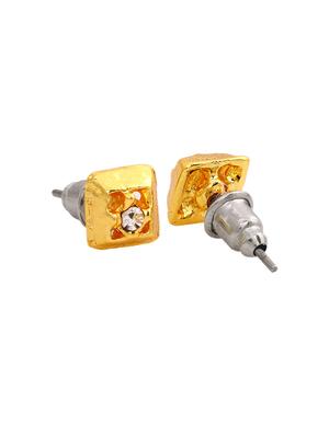 gold metal studs earring - 17327916 - Standard Image - 3