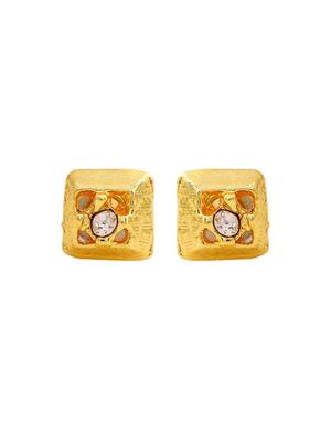 gold metal studs earring - 17327916 - Standard Image - 4