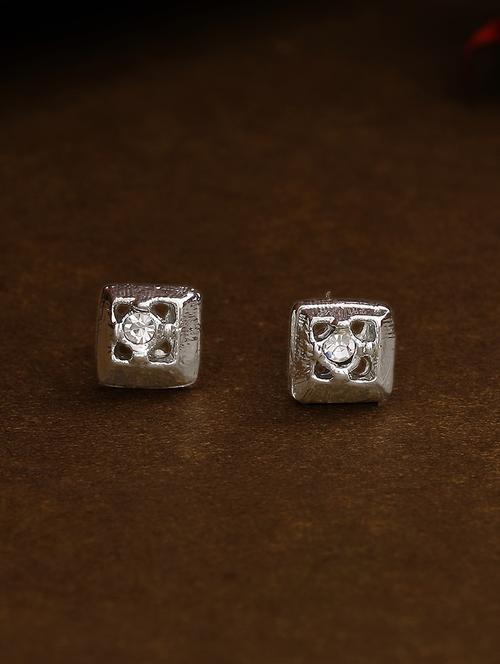 silver metal studs earring - 17327917 - Standard Image - 1