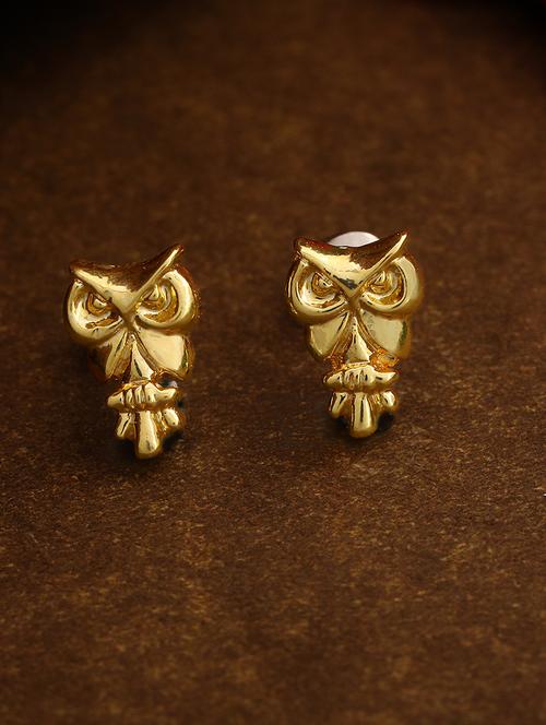 gold metal studs earring - 17327920 - Standard Image - 1