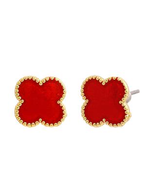 red metal studs earring - 17327922 - Standard Image - 3
