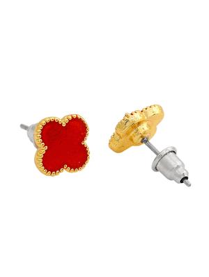 red metal studs earring - 17327922 - Standard Image - 4