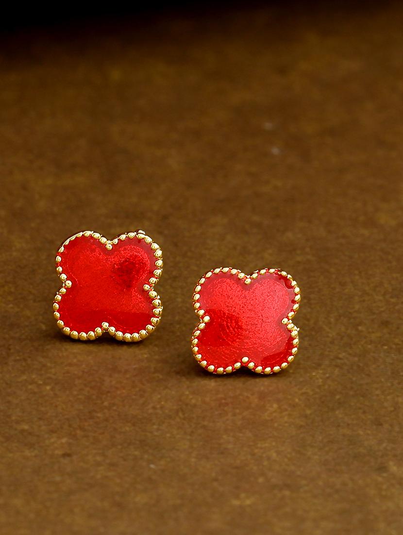 red metal studs earring - 17327922 - Zoom Image - 1