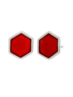 red metal studs earring - 17327925 - Standard Image - 3