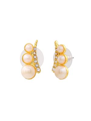 white metal studs earring - 17327934 - Standard Image - 2