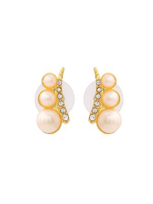 white metal studs earring - 17327934 - Standard Image - 4