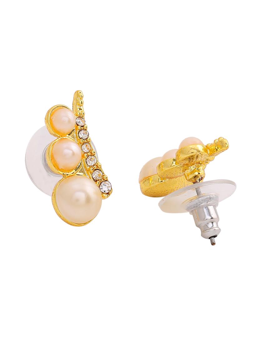 white metal studs earring - 17327934 - Zoom Image - 3